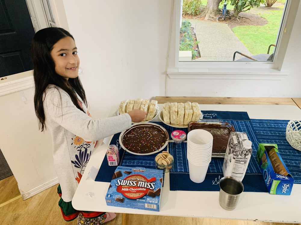 Hanna at her neighborhood bake sale